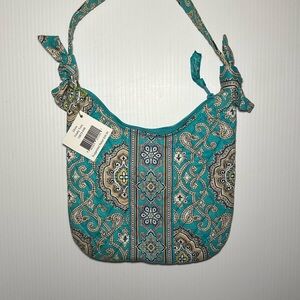 Vera Bradley Blue Shoulder Bag with Intricate Pattern Totally Turq